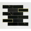 Midnight Gold Marble (4.8x14.8) 30cm x 30cm Mosaic Tile