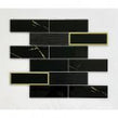 Midnight Gold Marble (4.8x14.8) 30cm x 30cm Mosaic Tile