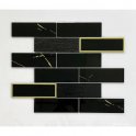 Midnight Gold Marble (4.8x14.8) 30cm x 30cm Mosaic Tile