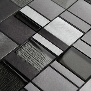 Milan Grey 30cm x 30cm Glass Mosaic Tile