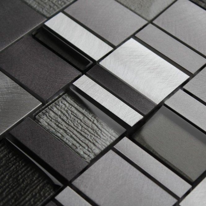 Milan Grey 30cm x 30cm Glass Mosaic Tile