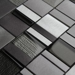 Milan Grey 30cm x 30cm Glass Mosaic Tile