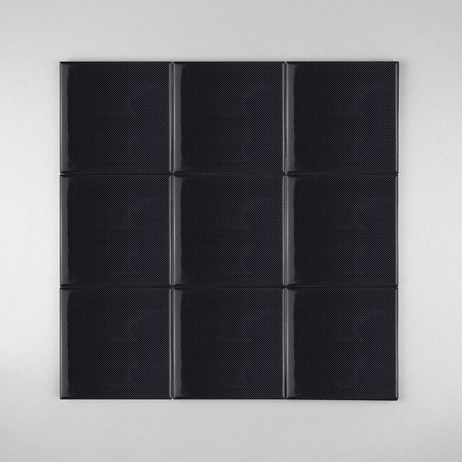 Millefeoria Black 10cm x 10cm Wall Tile