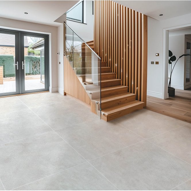 Made In Spain Mineral White 100cm x 100cm Floor Tile