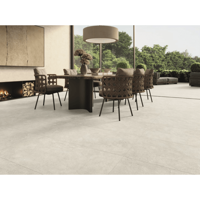 Made In Spain Mineral White 60cm x 120cm Wall and Floor Tile