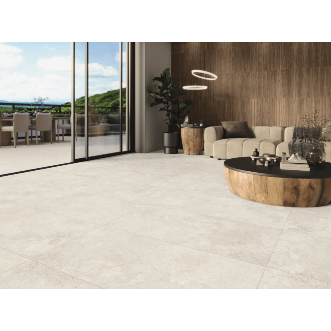 Made In Spain Mineral White 60cm x 120cm Wall and Floor Tile