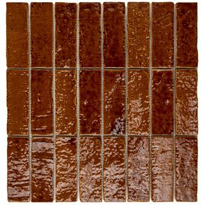 Minibru Crackle Caramel 33.7cm x 32.2cm Mosaic Tile