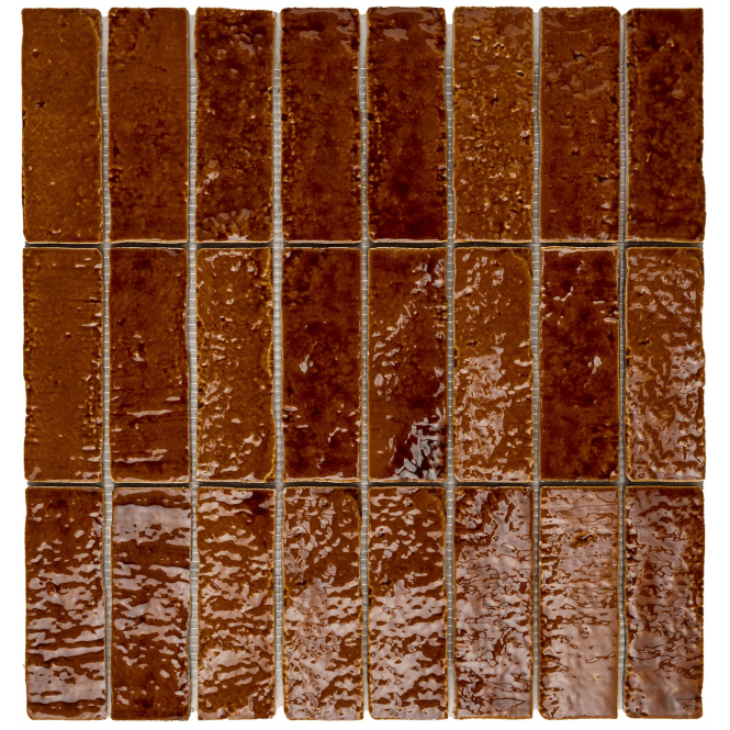 Minibru Crackle Caramel 33.7cm x 32.2cm Mosaic Tile