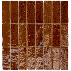 Minibru Crackle Caramel 33.7cm x 32.2cm Mosaic Tile