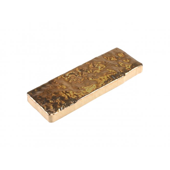 Minibru Crackle Gold Chip 3.8cm x 11cm Mosaic Tile