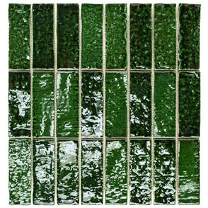 Minibru Crackle Jungle 33.7cm x 32.2cm Mosaic Tile