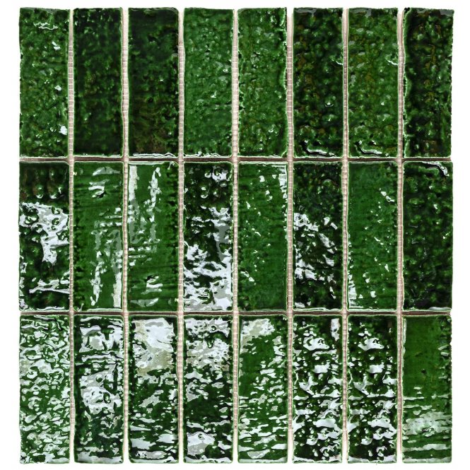 Minibru Crackle Jungle 33.7cm x 32.2cm Mosaic Tile