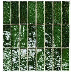 Minibru Crackle Jungle 33.7cm x 32.2cm Mosaic Tile