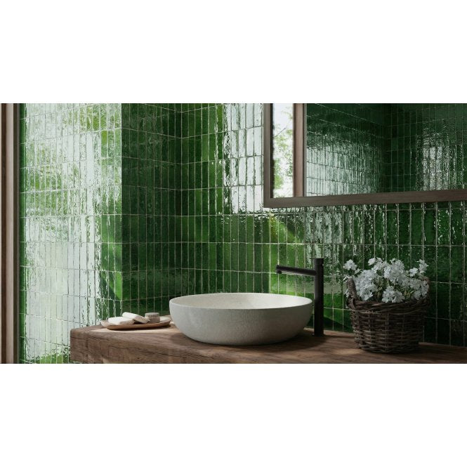 Minibru Crackle Jungle 33.7cm x 32.2cm Mosaic Tile