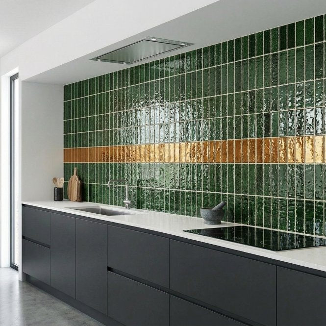 Minibru Crackle Jungle 33.7cm x 32.2cm Mosaic Tile