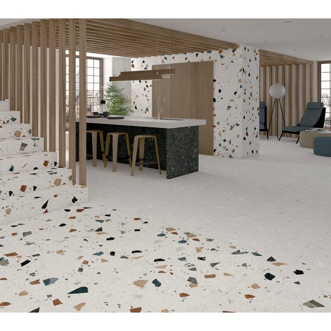Miscela Ivory Terrazzo 60cm x 60cm Wall & Floor Tile