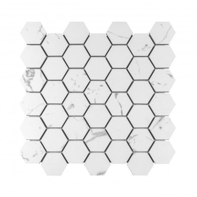 Mont Blanc Hexagon Mosaic (4.8cm x 4.8cm) 32.4cm x 33.2cm Wall & Floor Tile