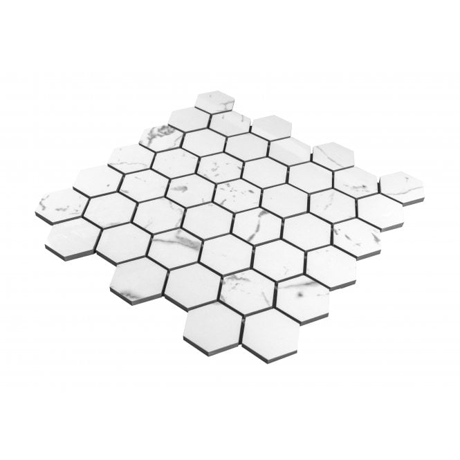 Mont Blanc Hexagon Mosaic (4.8cm x 4.8cm) 32.4cm x 33.2cm Wall & Floor Tile
