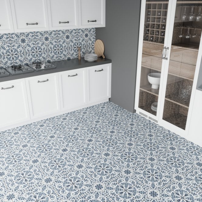 Mosaica Corfu Blue 45cm x 45cm Wall and Floor Tile