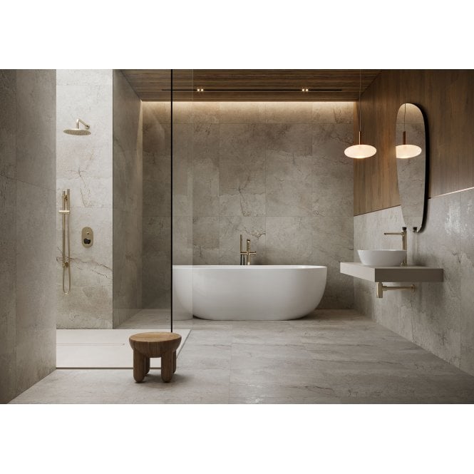 Mountain Grey Stone Effect Matt Porcelain 59.8cm x 59.8cm Wall & Floor Tile