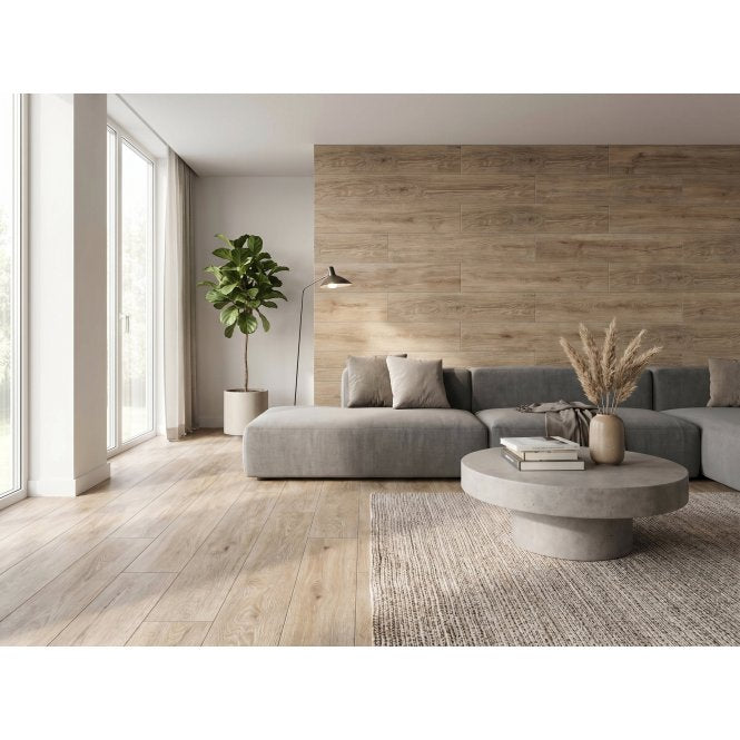 Mountain Natural Matt 20cm x 120cm Wood Effect Wall and Floor Tile