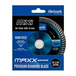 Tile Bank MX1 Hard Tiles Wet and Dry Diamond Blade 115mm x 22mm