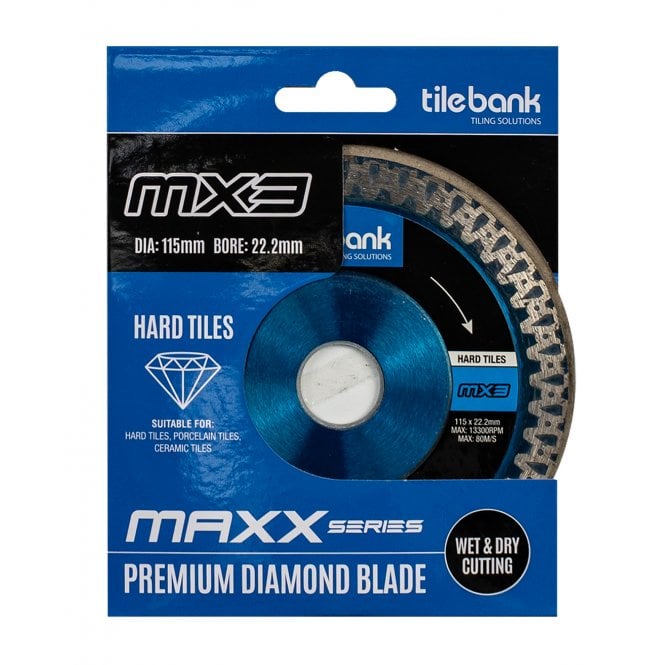 Tile Bank MX3 Wet and Dry Diamond Blade 115mm x 22mm