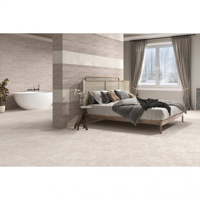 Mystical Crema Matt Cross Cut R10 60cm x 60cm Wall and Floor Tile