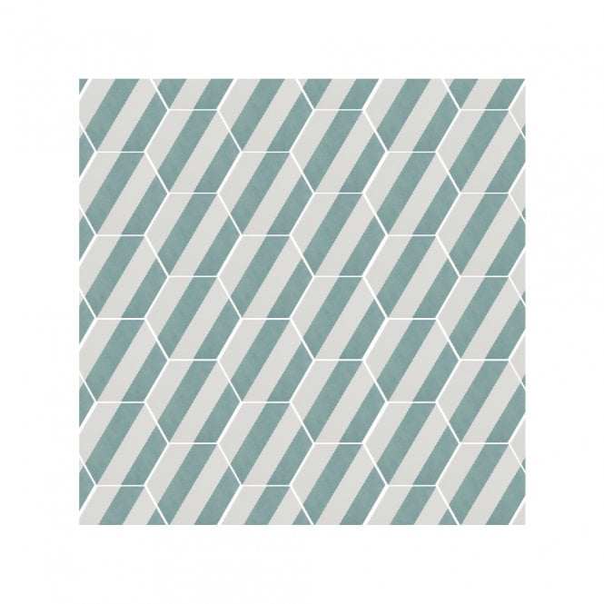 Naples Hexagon Aquamarine 22.8cm x 19.8cm Wall & Floor Tile