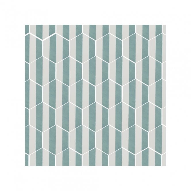 Naples Hexagon Aquamarine 22.8cm x 19.8cm Wall & Floor Tile