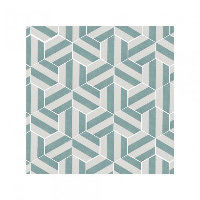 Naples Hexagon Aquamarine 22.8cm x 19.8cm Wall & Floor Tile