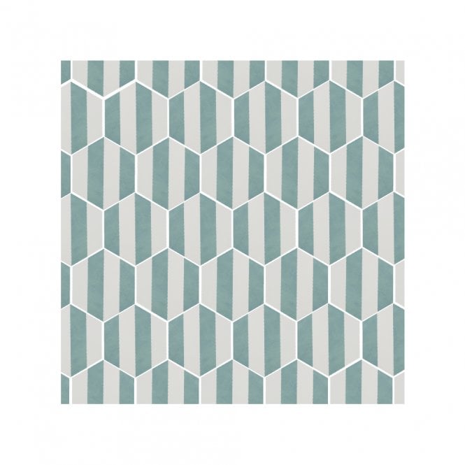 Naples Hexagon Aquamarine 22.8cm x 19.8cm Wall & Floor Tile