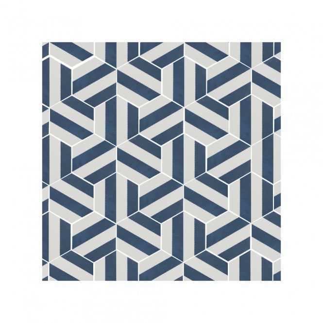 Naples Hexagon Blue 22.8cm x 19.8cm Wall & Floor Tile