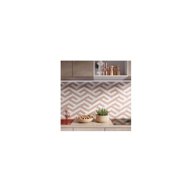 Naples Hexagon Pink 22.8cm x 19.8cm Wall & Floor Tile
