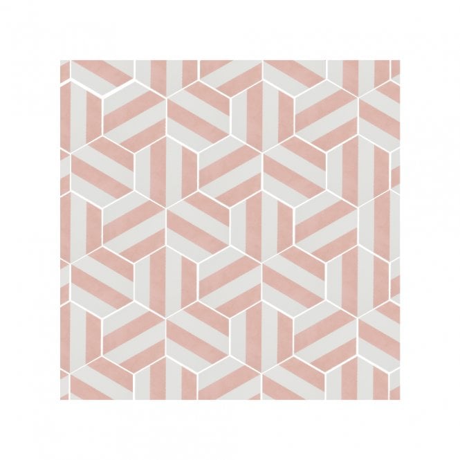 Naples Hexagon Pink 22.8cm x 19.8cm Wall & Floor Tile