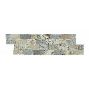 Native Stone Travertine Silver/Cream Mix Splitface 10cm x 36cm Wall Tile