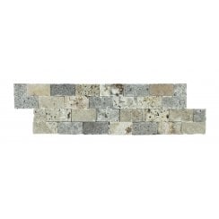 Native Stone Travertine Silver/Cream Mix Splitface 10cm x 36cm Wall Tile