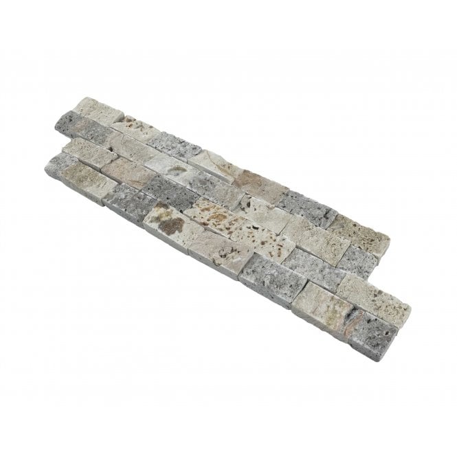 Native Stone Travertine Silver/Cream Mix Splitface 10cm x 36cm Wall Tile