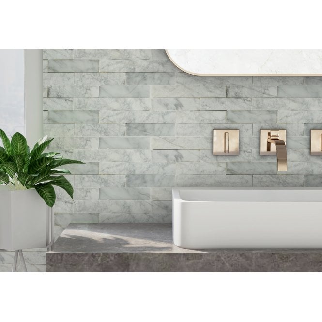 Natural Panel Carrara White 10cm x 40cm Marble Tile