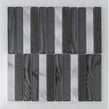 Nero Cool Bar Aluminium, Glass, Porcelain Mix (2.3cm x 14.8cm) 30cm x 30cm Mosaic