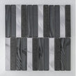 Nero Cool Bar Aluminium, Glass, Porcelain Mix (2.3cm x 14.8cm) 30cm x 30cm Mosaic