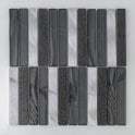 Nero Cool Bar Aluminium, Glass, Porcelain Mix (2.3cm x 14.8cm) 30cm x 30cm Mosaic