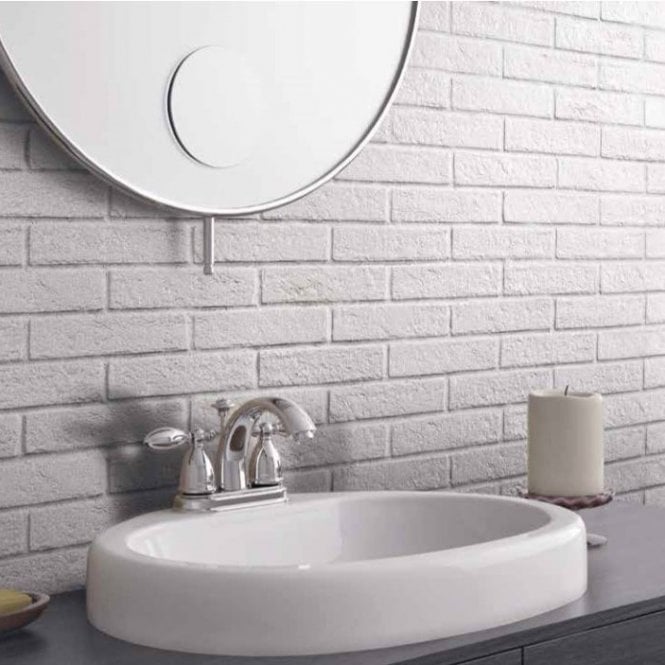 New York Brick White 6cm x 25cm Wall & Floor Tile (Per Box)