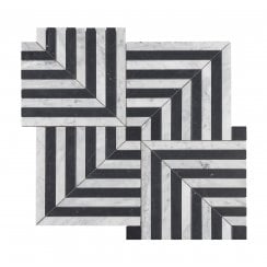New York Carrara White & Nero Marquina 49.3cm x 49.3cm Mosaic Tile