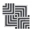 New York Carrara White & Nero Marquina 49.3cm x 49.3cm Mosaic Tile