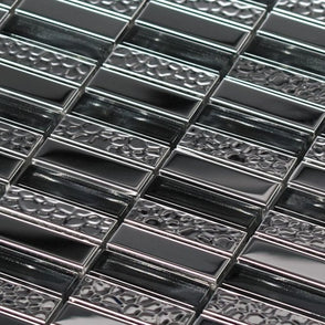 Nightfall Stainless 30cm x 30cm Glass Mosaic Tile