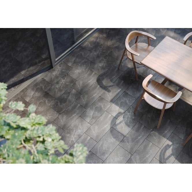 Noir Stone Effect Grey 59.8cm x 59.8cm Wall and Floor Tile