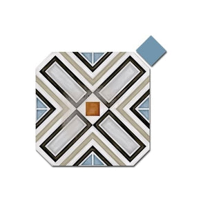Vives Octagon Ritter Multicolor 20cm x 20cm & Taco Dome Nube 4cm x 4cm
