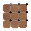 Octagon Terracotta Black Dot 30.1cm x 30.1cm Mosaic Tile