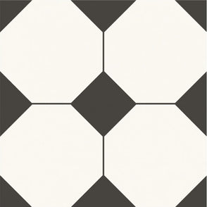 Octagon White 29.8cm x 29.8cm Wall and Floor Tile